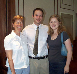 Derek Bickhart with mom and sister, Caitlyn '06