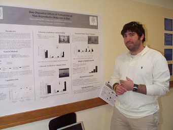 Kyle D'Abrosca and Caroline Agin present their project to Professor Beal